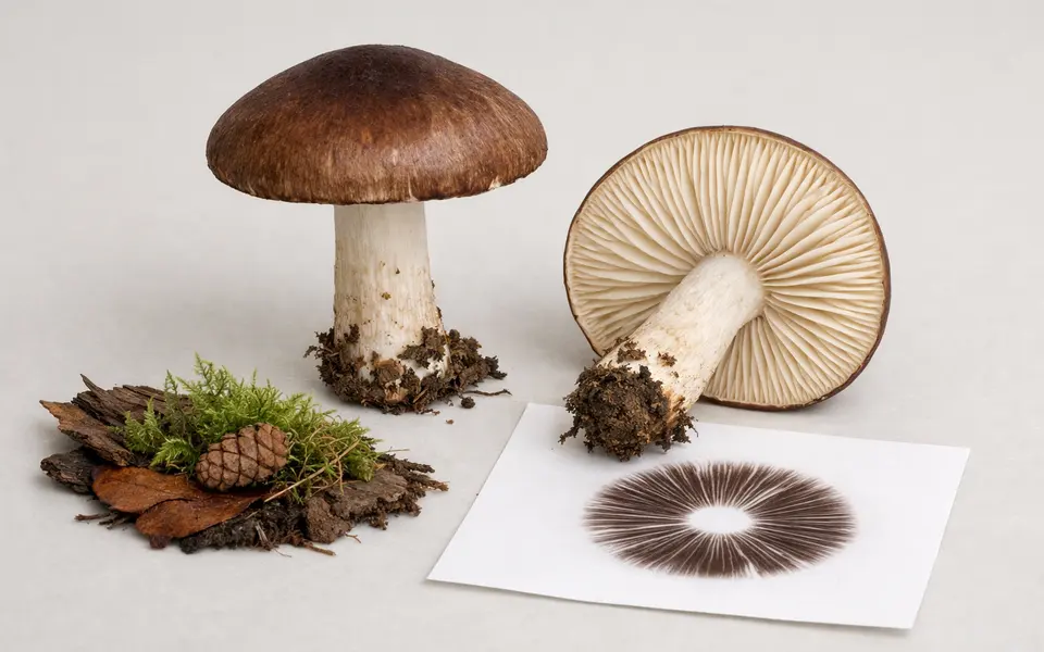 Mushroom Identification Guide: Cap, Gills, Stem, Habitat, and Spore Print visual support